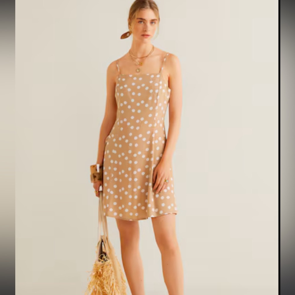 MANGO polka dot mini dress with matching scrunchie